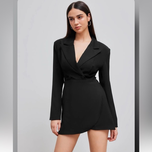 Cider Jackets & Blazers - Cider COLLAR SOLID BUTTON MINI DRESS S AR8-10
